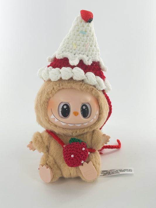4inch bag charm cute custom clothes outfits - strawberry hat and bag - 053150