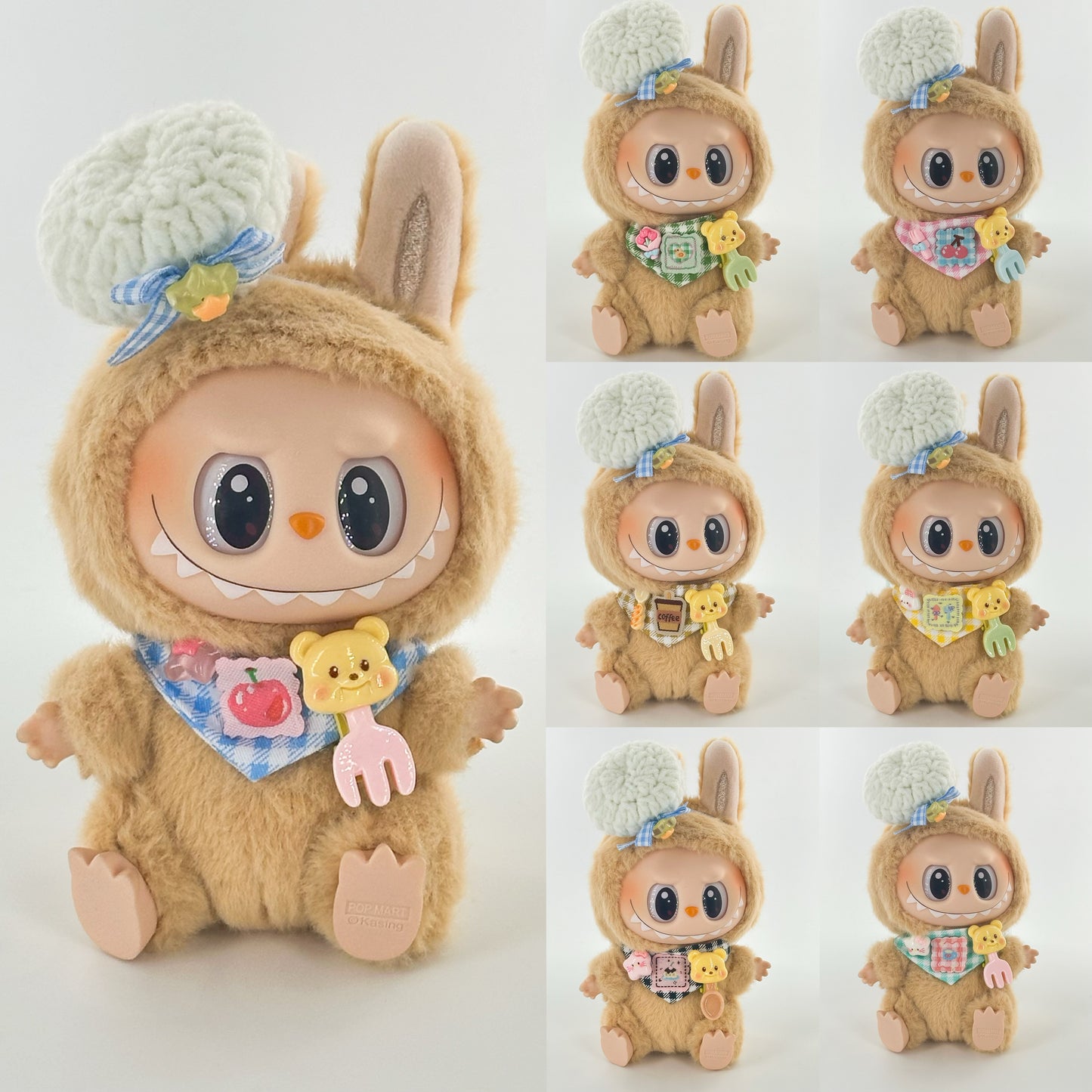 4inch bag charm cute custom clothes outfits - Chef Hat and Neck Scarf - 053153