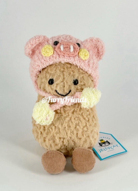 3inch jellycat amusable peanut/small peanut penguin hat - pink piggy yellow - AP20