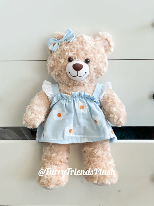 Build-A-Bear Standard plush clothing outfits - Blue floral dress
