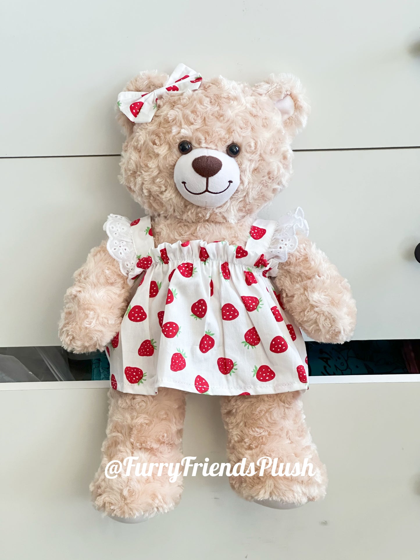 Build-A-Bear Standard plush clothing outfits - Red strawberry dress - FX24