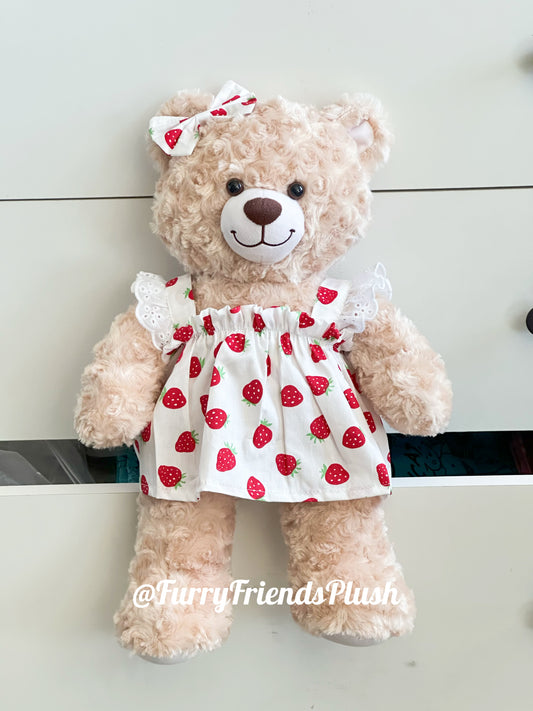 Build-A-Bear Standard plush clothing outfits - Red strawberry dress - FX24
