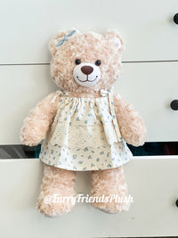 Build-A-Bear Standard plush clothing outfits - blue floral dress - FX25