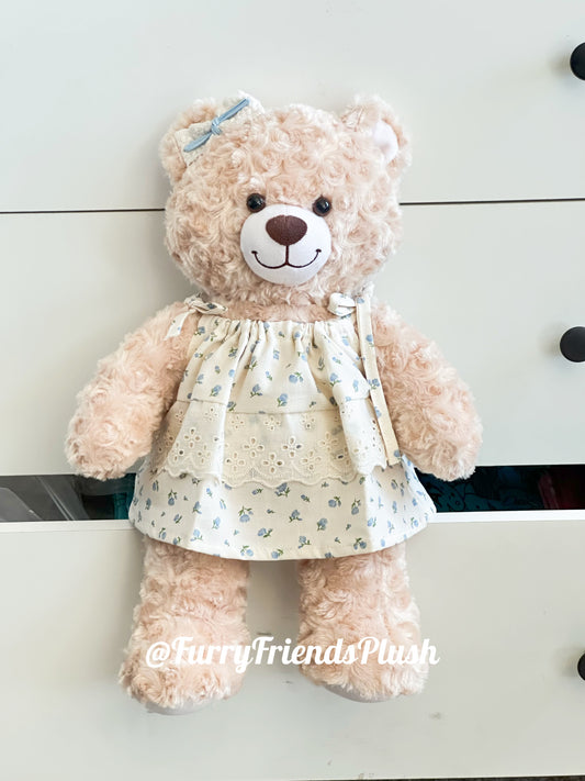 Build-A-Bear Standard plush clothing outfits - blue floral dress