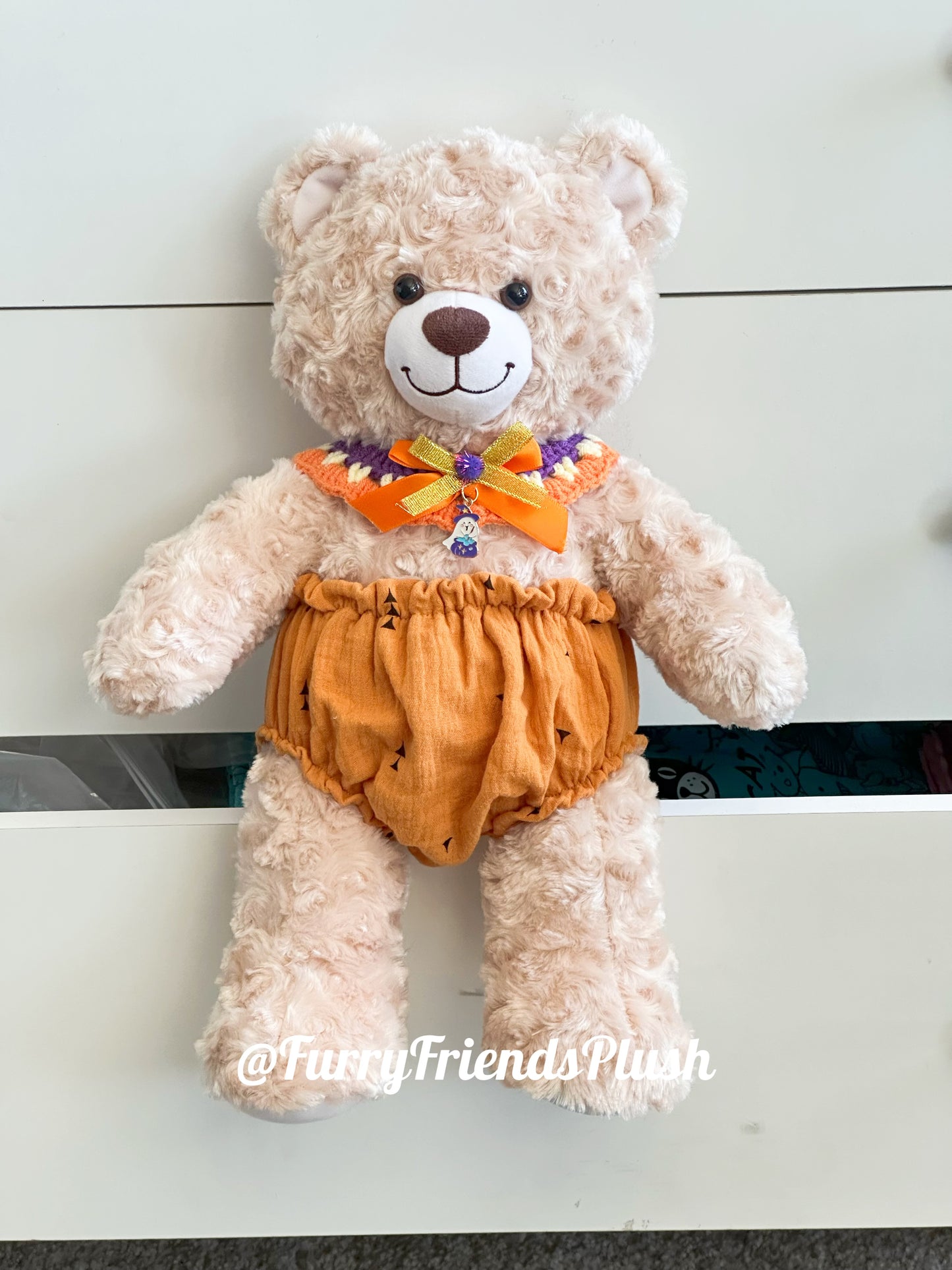 Build-A-Bear Standard plush clothing outfits - Halloween pumpkin pull-ups and bibs set
