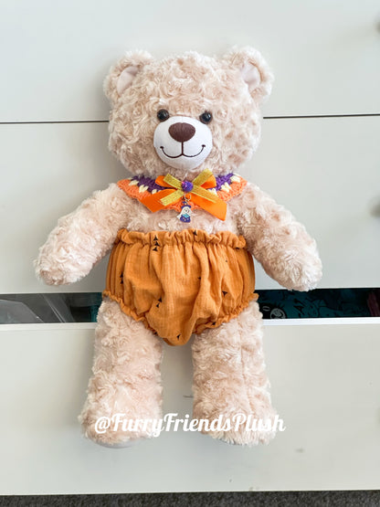 Build-A-Bear Standard plush clothing outfits - Halloween pumpkin pull-ups and bibs set