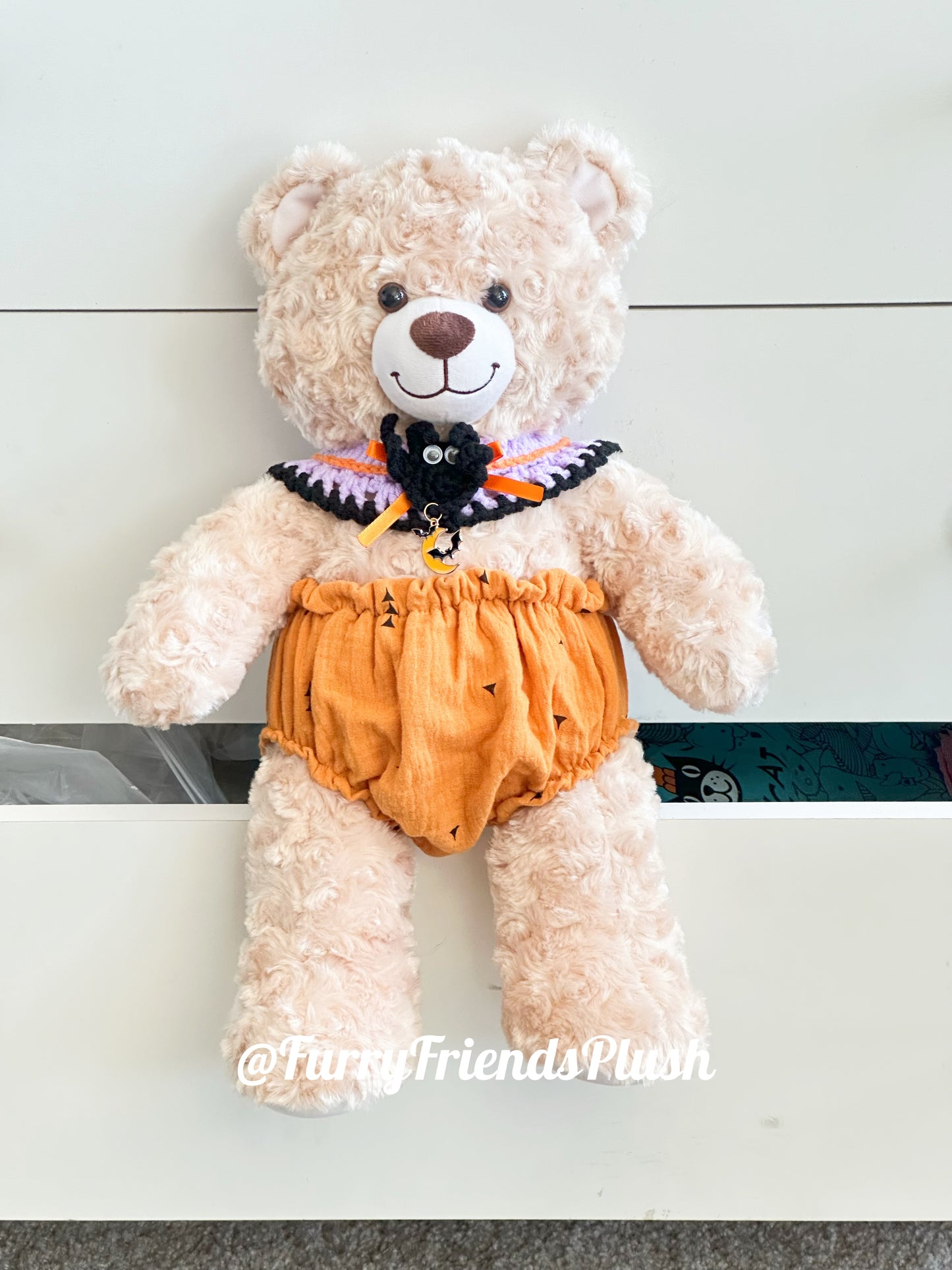 Build-A-Bear Standard plush clothing outfits - Halloween pumpkin pull-ups and bibs set