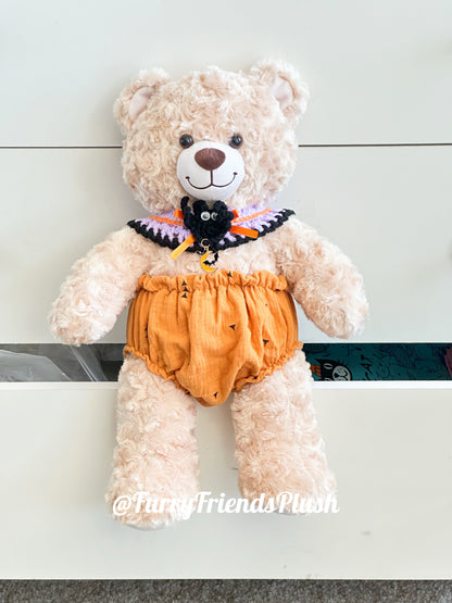 Build-A-Bear Standard plush clothing outfits - Halloween pumpkin pull-ups and bibs set