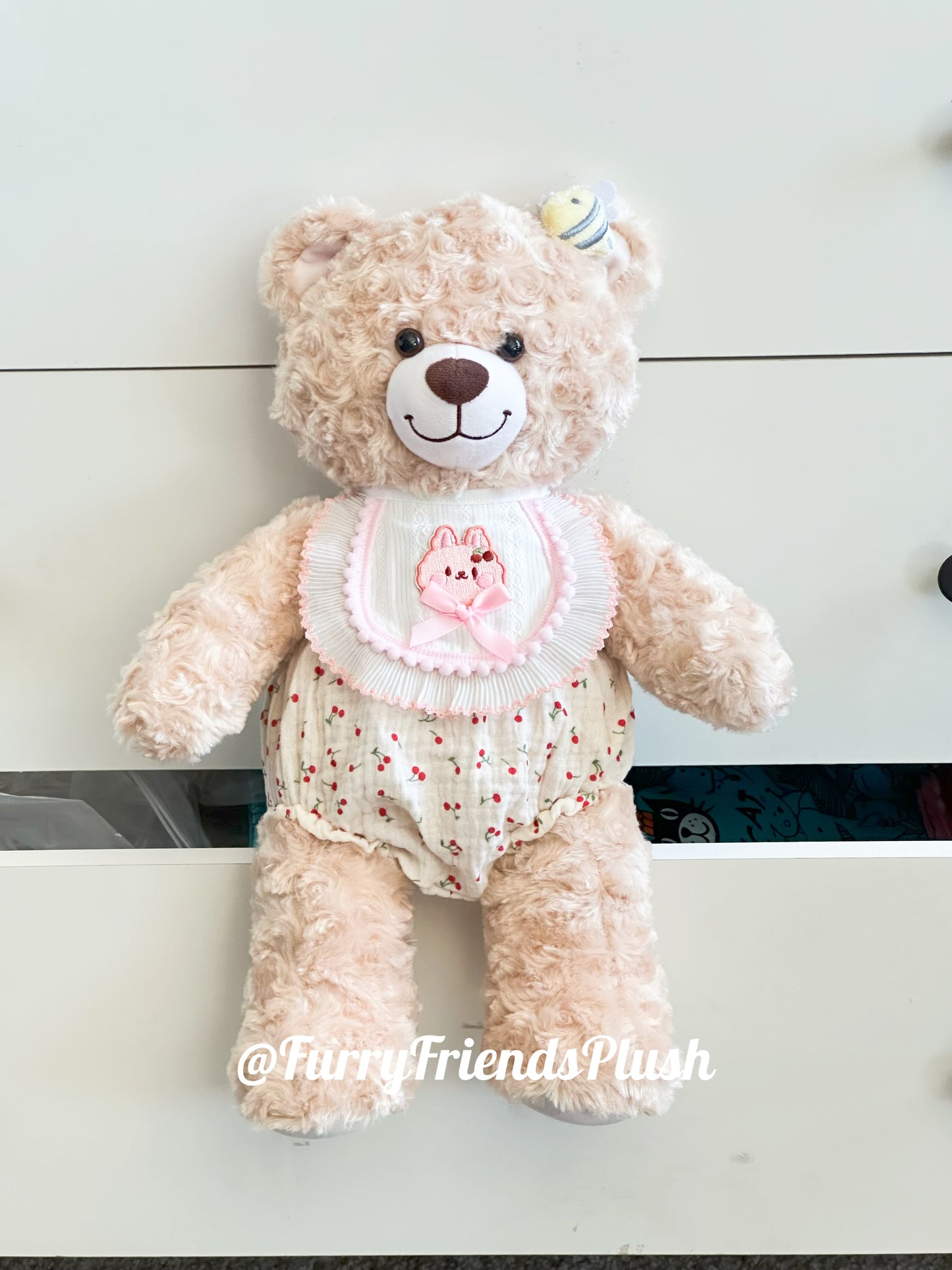Build-A-Bear Standard plush clothing outfits - cherry pull-ups and bibs set