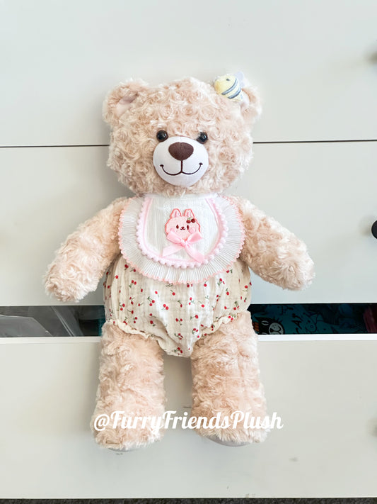 Build-A-Bear Standard plush clothing outfits - cherry pull-ups and bibs set