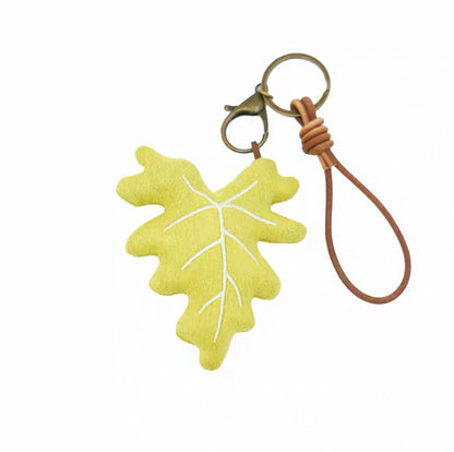 Plushf - plant leaf plush bag charm keychain - multiple color/style2