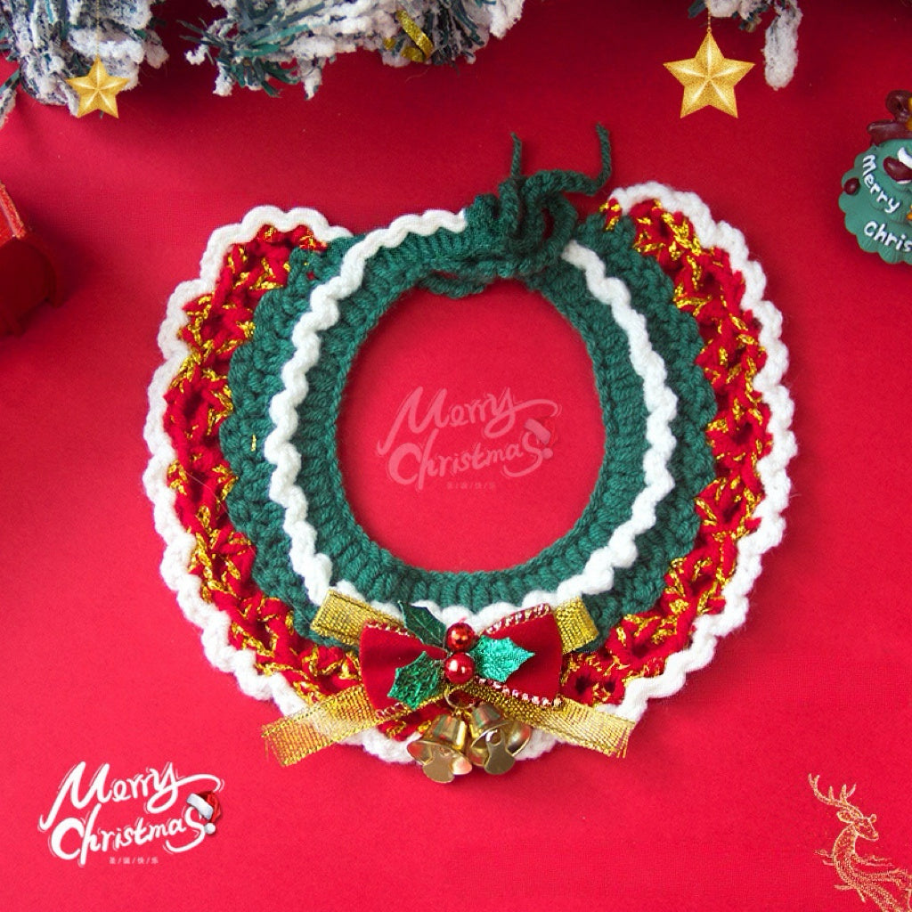 Christmas Crochet Bib Outfit for Plush Toys – Medium/Large Size (MXM-B29)