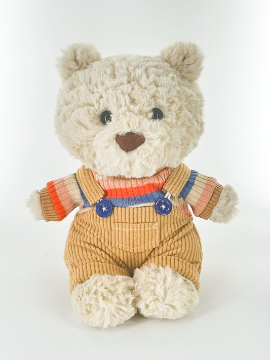 Bartholomew Bear Junior clothes outfits - Brown T-Shirt & Overalls Set