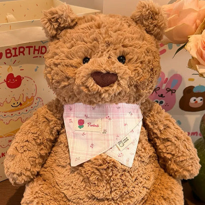 Medium/Large Bartholomew bear Crochet Bib Outfit - Double-Layer Bandana Bib