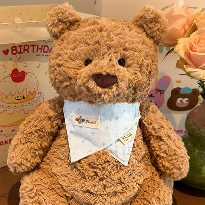 Medium/Large Bartholomew bear Crochet Bib Outfit - Double-Layer Bandana Bib