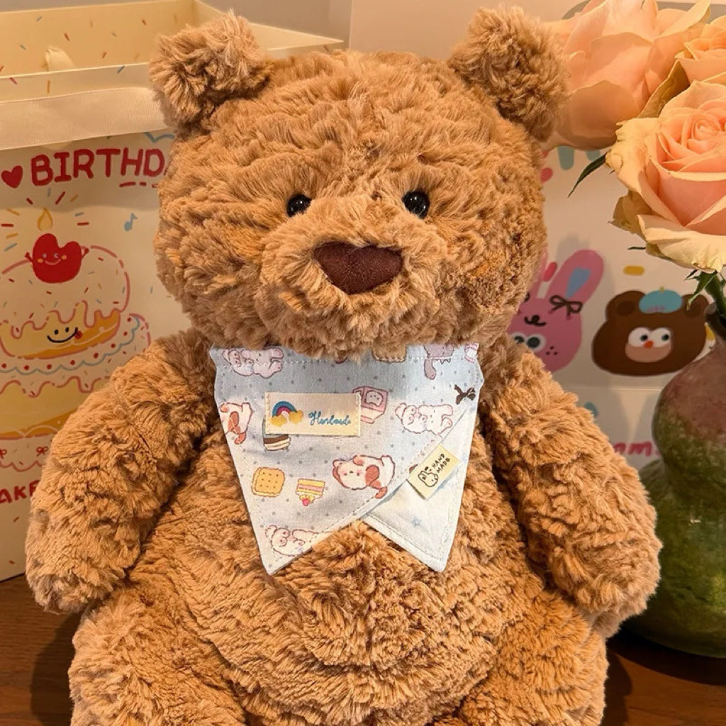Medium/Large Bartholomew bear Crochet Bib Outfit - Double-Layer Bandana Bib