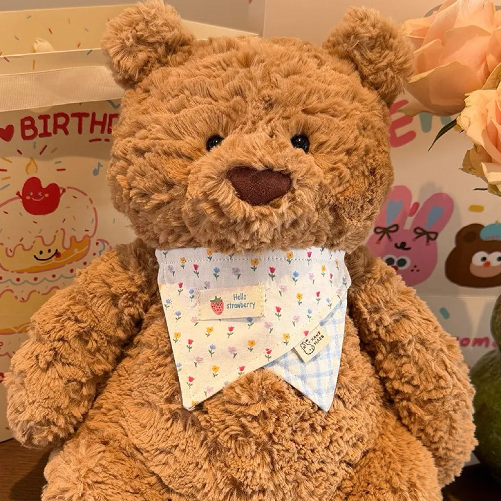 Medium/Large Bartholomew bear Crochet Bib Outfit - Double-Layer Bandana Bib