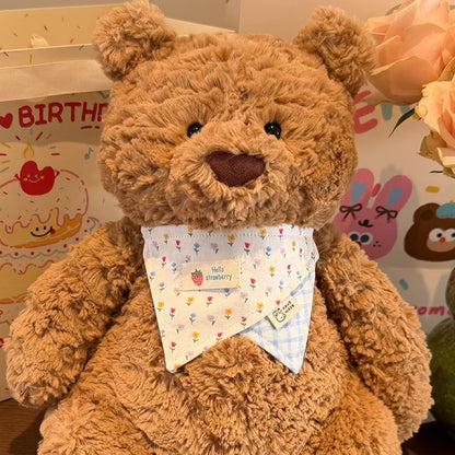 Medium/Large Bartholomew bear Crochet Bib Outfit - Double-Layer Bandana Bib
