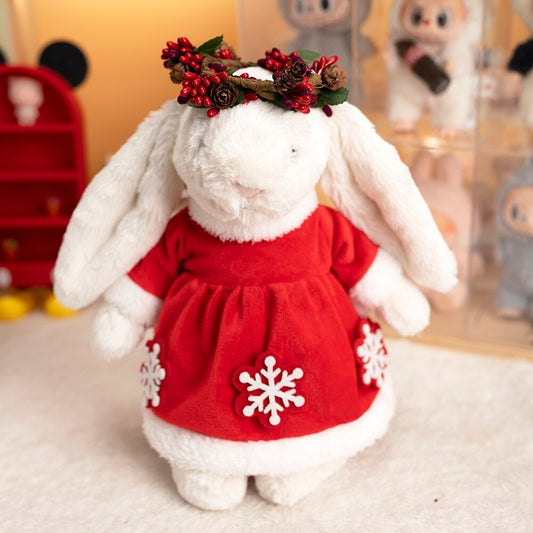 Christmas Berry & Snowflake Dress for Bartholomew Bear Plush – 10-Inch Outfit
