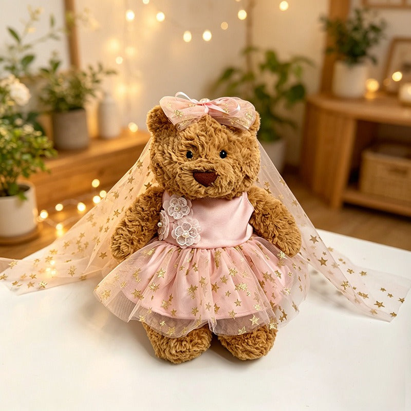 Medium Bartholomew bear clothes outfits - Pink Star Tulle Dress