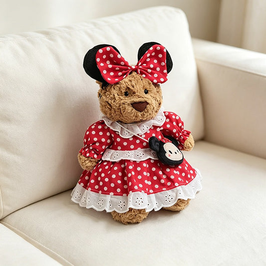 Sweet Strawberry Minnie Garden Dress for Bartholomew Bear Plush – 10-Inch Outfit