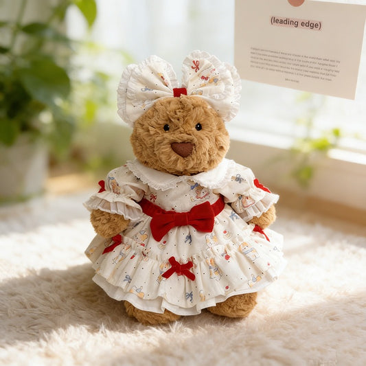 Medium Bartholomew bear clothes outfits - Red Velvet Bow Cat Party Dress