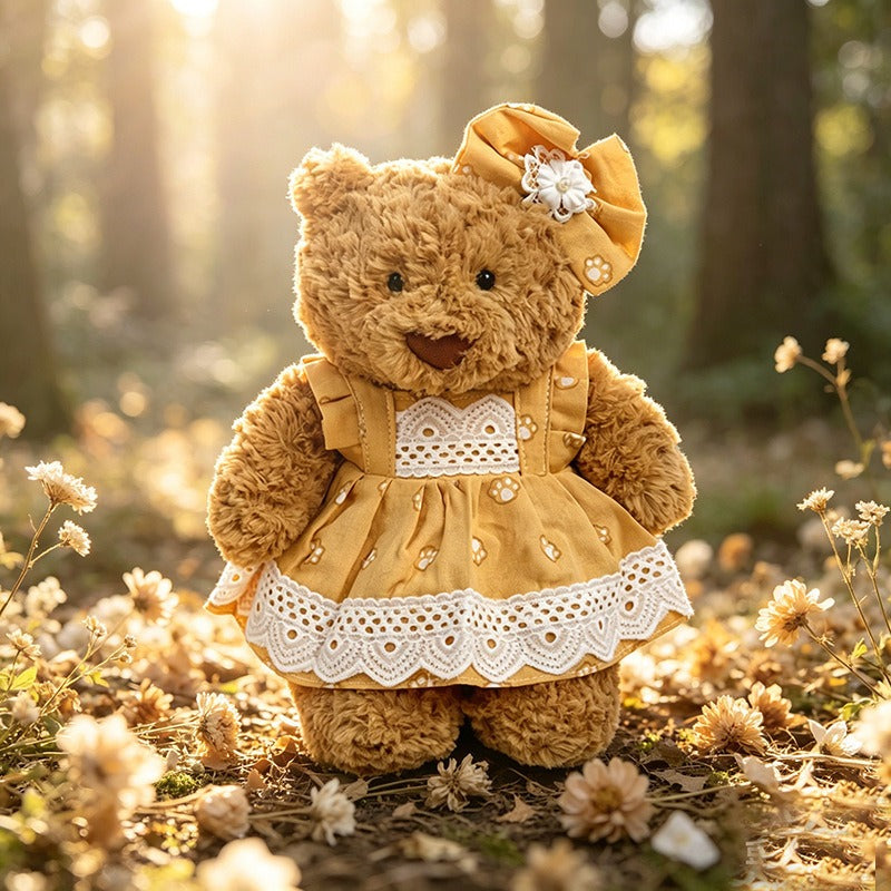 Medium Bartholomew bear clothes outfits - Yellow Bear Paw Dress