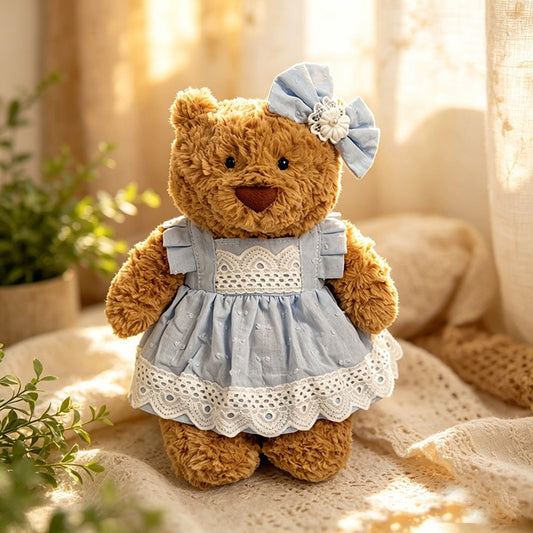 Medium Bartholomew bear clothes outfits - Fresh Blue Lace Trim Dress