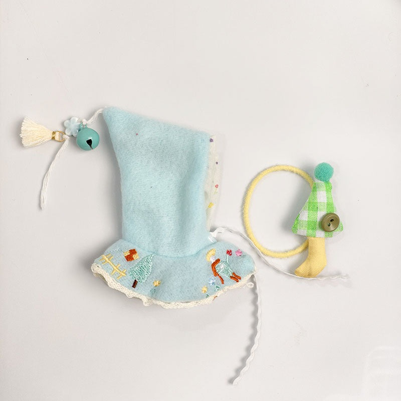Bartholomew Bear Bag Charm clothes outfits - Blue Floral Cape
