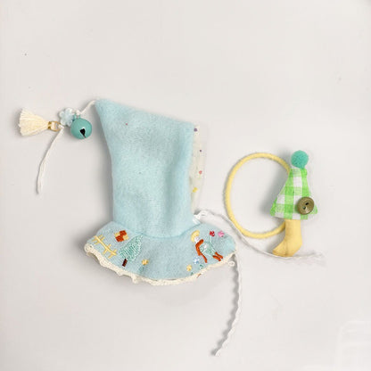 Bartholomew Bear Bag Charm clothes outfits - Blue Floral Cape