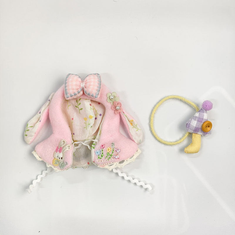Bartholomew Bear Bag Charm clothes outfits - Pink Floral Cape