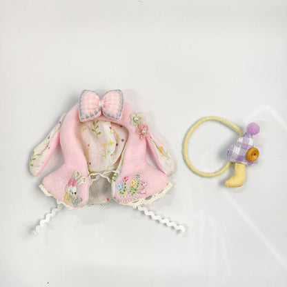 Bartholomew Bear Bag Charm clothes outfits - Pink Floral Cape