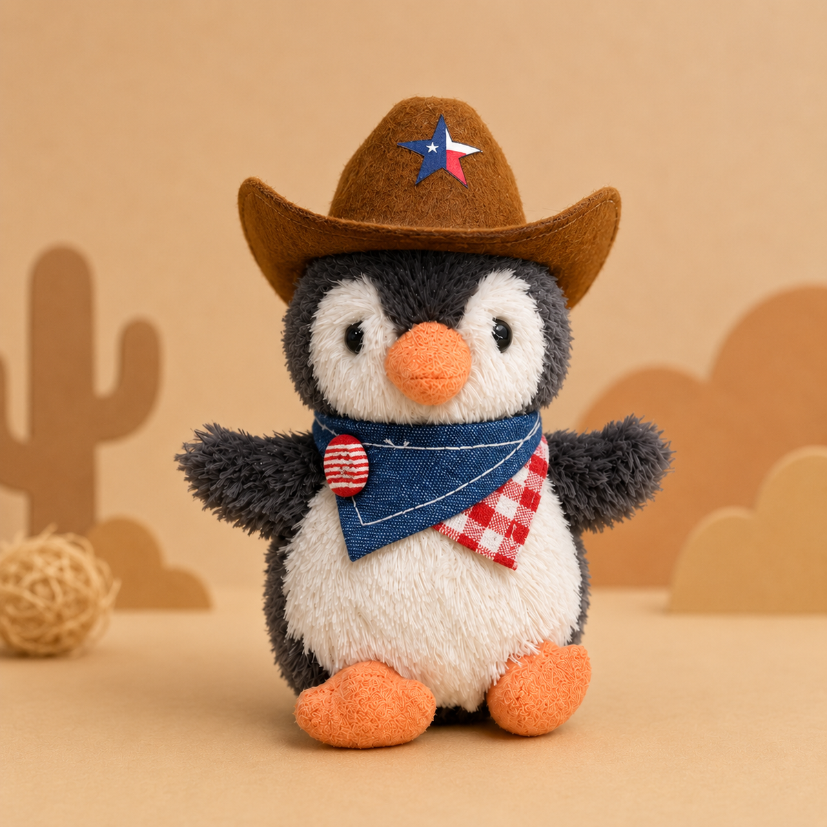 Star Cowboy Outfit for Peanut Penguin Plush – 3-Inch Outfit