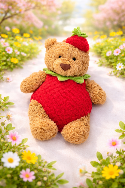 Light Leaves Strawberry Costume for Bartholomew Bear Plush – 10-Inch Outfit