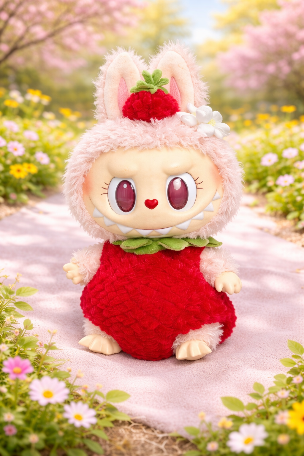 Light Leaves Strawberry Costume for Bartholomew Bear Plush – 10-Inch Outfit