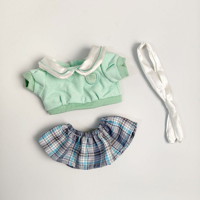 Bartholomew Bear/Yummy Bunny clothes outfits - Headband Collared Top Plaid Skirt Set