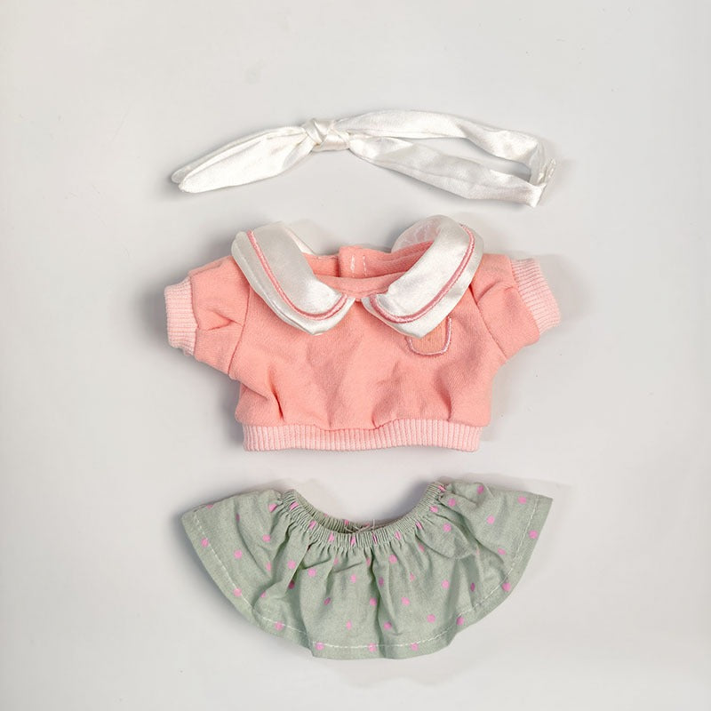 Bartholomew Bear/Yummy Bunny clothes outfits - Headband Collared Top Plaid Skirt Set