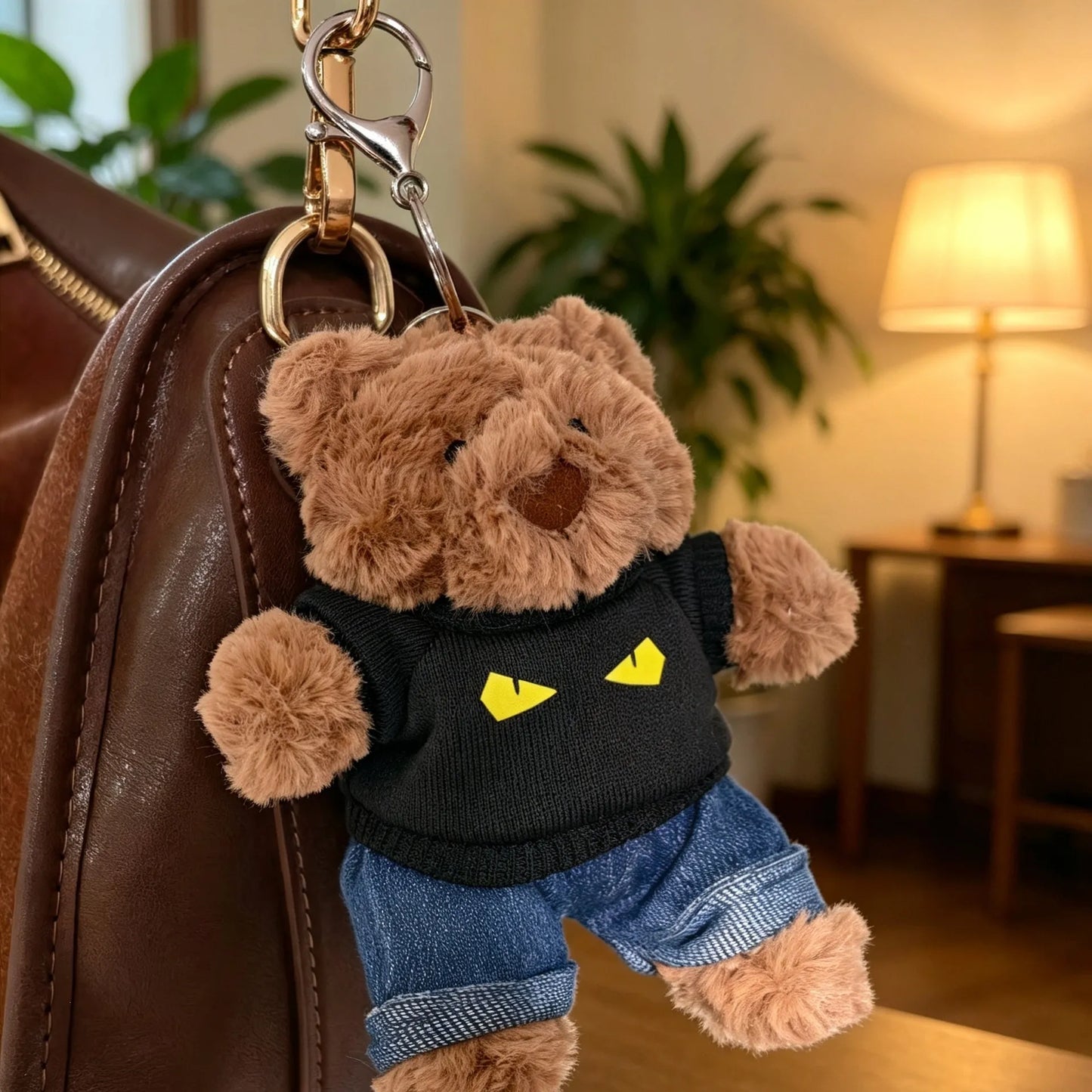 Bartholomew Bear Bag Charm clothes outfits - Black Cat Sweatshirt 2-Piece Outfit Set