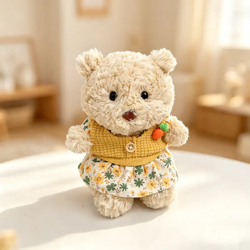 Bartholomew Bear Junior clothes outfits - Autumn Mustard Floral Dress