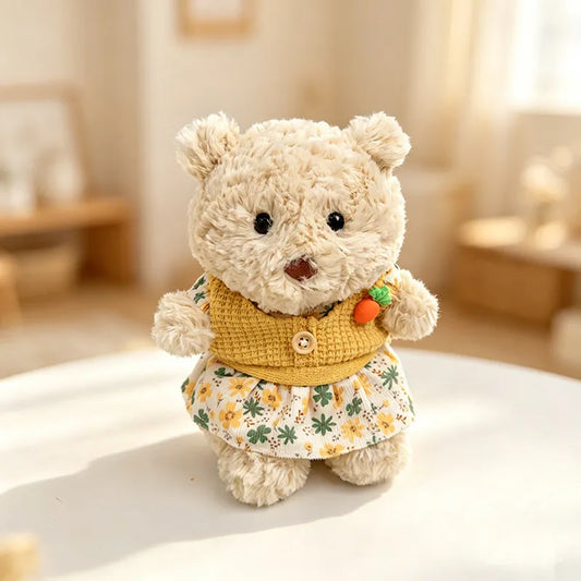 Bartholomew Bear Junior clothes outfits - Autumn Mustard Floral Dress