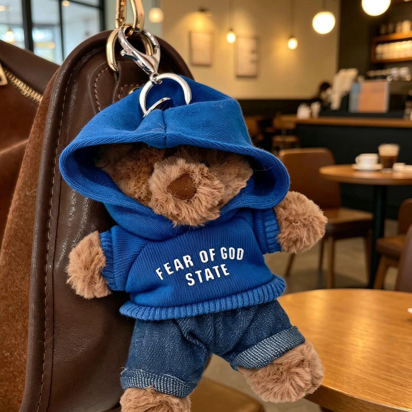 Bartholomew Bear Bag Charm clothes outfits - Royal Blue FEAR 2-Piece Outfit Set