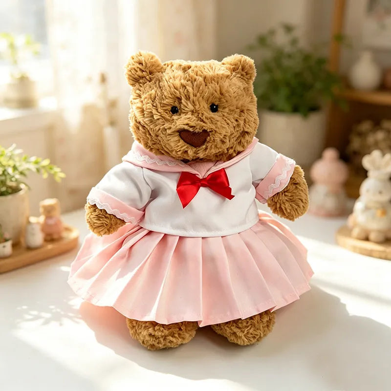 Medium Bartholomew bear clothes outfits - Pink & White Sailor Dress