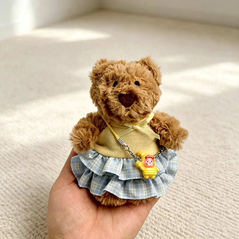 Bartholomew Bear Bag Charm clothes outfits - Yellow Sweetheart Bubble Dress with Doll Bag