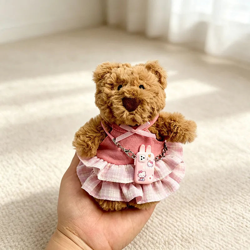 Bartholomew Bear Bag Charm clothes outfits - Pink Sweetheart Bubble Dress with Pink Phone Bag