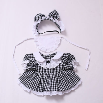 Bartholomew bear clothes outfits - Black Plaid Bow Maid Outfit