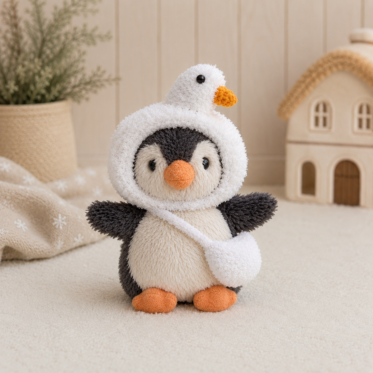 Amusable peanut/Small peanut penguin outfit - Goose Hood & Crossbody Bag Set