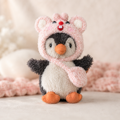 Amusable peanut/Small peanut penguin outfit - Pink Beaver Hood & Crossbody Bag Set