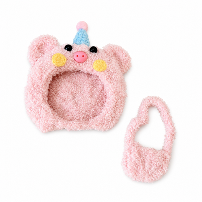 Amusable peanut/Small peanut penguin outfit - Pig Hood & Crossbody Bag Set