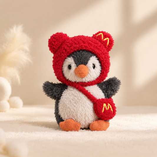 Mc Hood & Crossbody Bag Set for Peanut Penguin Plush – 3-Inch Outfit