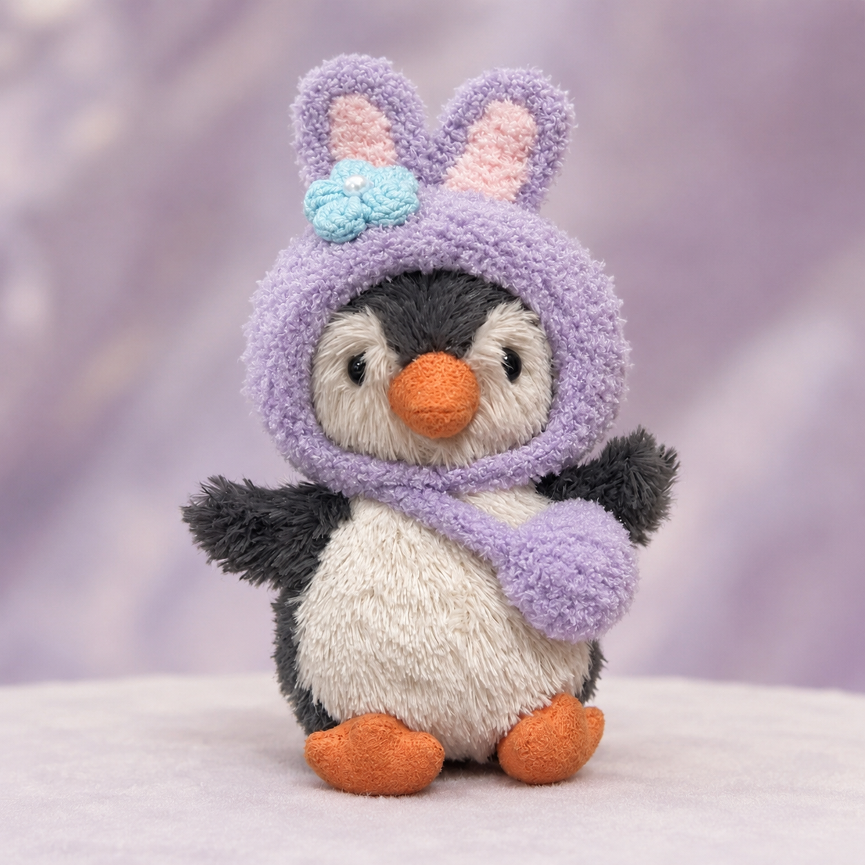 Amusable peanut/Small peanut penguin outfit - Purple Bunny Hood & Crossbody Bag Set